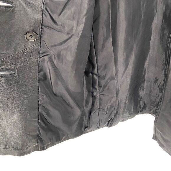 N.Y.D.A. New York Direct Action Vintage Y2K 100% Leather Coat Black Small - Picture 8 of 12